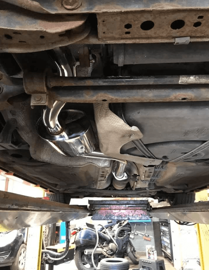 Mechanic working on a car